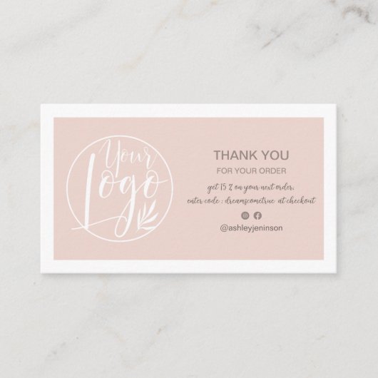 Elegantes, rot-minimalistisches Logo Qr Bestellung Visitenkarte (Vorderseite)