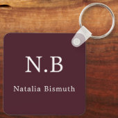 Elegantes Rot personalisiert Schlüsselanhänger (Rückseite)