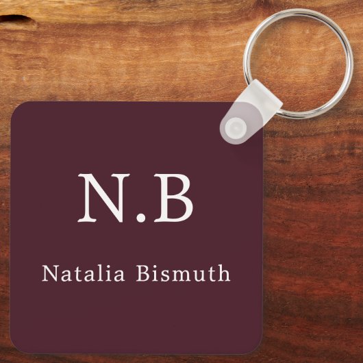 Elegantes Rot personalisiert Schlüsselanhänger (Rückseite)