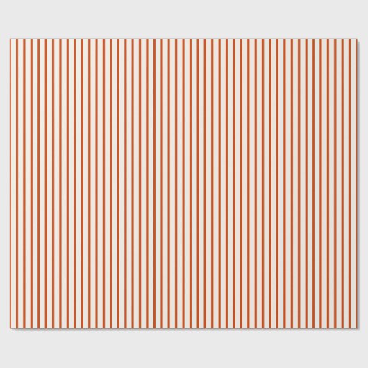 Elegantes Rot Pinstriped Simple Modern Country Geschenkpapier (Flach)