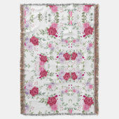 Elegantes Rot-Rot-Rosa-Blume-Muster Decke (Vorderseite Vertikal)