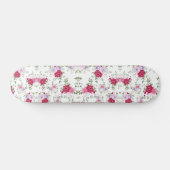 Elegantes Rot-Rot-Rosa-Blume-Muster Skateboard (Horizontal)
