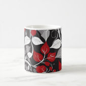 Elegantes Rot-Schwarz-Leaf-Design Kaffeetasse (Mittel)