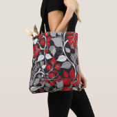 Elegantes Rot-Schwarz-Leaf-Design Tasche (Von Nahem)