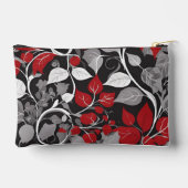 Elegantes Rot-Schwarz-Leaf-Design Zubehörtasche (Rückseite)