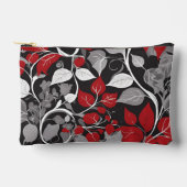 Elegantes Rot-Schwarz-Leaf-Design Zubehörtasche (Vorderseite)