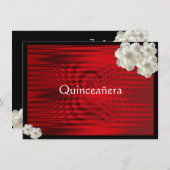 Elegantes Rot Schwarz, Rose, Einladung in Quincean (Vorne/Hinten)