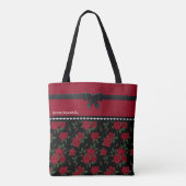 Elegantes Rot-Schwarz-Rose Tote Bag Klassisches De Tasche (Rückseite)