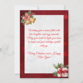 Elegantes Rot & Silber Weihnachten Gruß (Vorderseite)