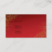 Elegantes Rot u. GoldVisitenkarte Visitenkarte (Rückseite)