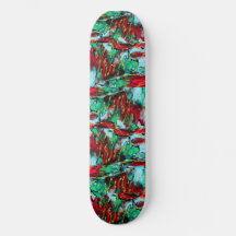 Elegantes Rot und Blau-Skateboard