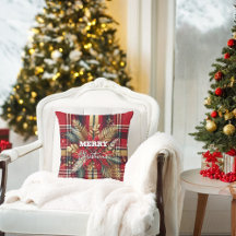 Elegantes Rot und Gold Festival Kariert