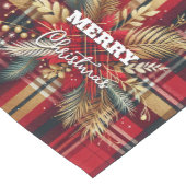 Elegantes Rot und Gold Festival Kariert Kurzer Tischläufer (Ecke)