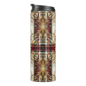 Elegantes Rot und Gold Festival Kariert Thermosbecher (Nach rechts gedreht)