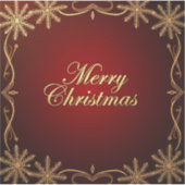 Elegantes Rot und Gold Frohe Weihnachtsgestaltung Aufkleber (Vorderseite)