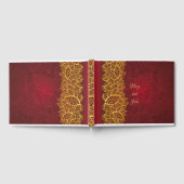 Elegantes Rot und Gold Gästebuch (Voll)