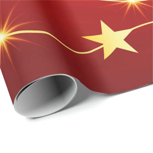 Elegantes Rot und Gold Geschenkpapier (Rolleneckpunkt)