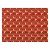 Elegantes Rot und Gold Rentier Weihnachten Tischdecke (Vorderseite (Horizontal))