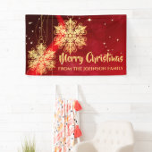 Elegantes Rot und Gold Snowflake Weihnachten Banner (Insitu)