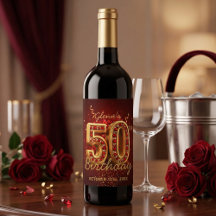 Elegantes Rot und Gold zum 50. Geburtstag - Meilen