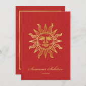 Elegantes Rot und Goldmetallische Einladung (Vorne/Hinten)