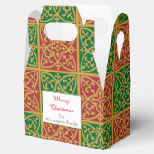 Elegantes, rot und grün bearbeitbares Weihnachtsge Geschenkschachtel (Geöffnet)