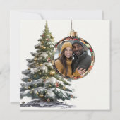 Elegantes Rot und Grün - die Jahreszeit Verheirate Save The Date (Rückseite)