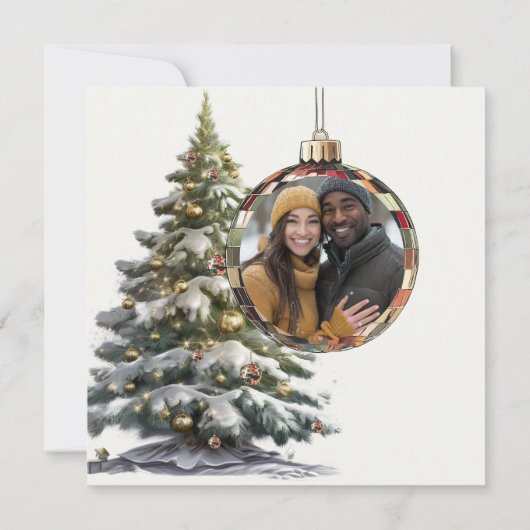 Elegantes Rot und Grün - die Jahreszeit Verheirate Save The Date (Rückseite)