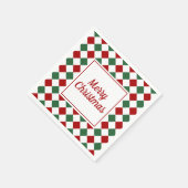 Elegantes Rot und Grün frohe Weihnachten Serviette (Ecke)