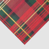 Elegantes Rot und Grün Karierter 'Joy' Script Holi Seidenpapier (Detail)