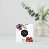 Elegantes Rot und Pflaumengeflecht Quadratische Visitenkarte (Stehend Vorderseite)