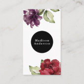Elegantes Rot und Pflaumengeflecht Visitenkarte (Vorderseite)