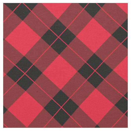 Elegantes Rot und Schwarz Kariert | Stoff (Nahaufnahme)