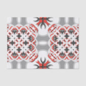 Elegantes Rot und Schwarz Symmetrisch Gemustert Seidenpapier (Vorderseite)