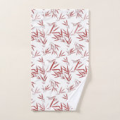 Elegantes Rot und Weiß Doppelfröhlichkeit Bambus B Badhandtuch Set (Handtuch)