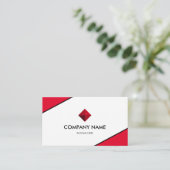 Elegantes Rot und Weiß Visitenkarte (Stehend Vorderseite)