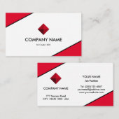 Elegantes Rot und Weiß Visitenkarte (Vorne/Hinten)