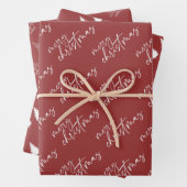 Elegantes Rot und Weiß Weihnachten Geschenkpapier Set (Beispiel)