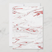 Elegantes Rot-Weiß-Imitat Marble Birthday Einladung (Rückseite)
