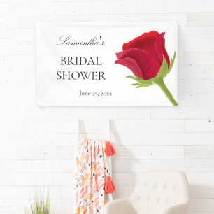 Elegantes Rote Rose Brautparty Banner