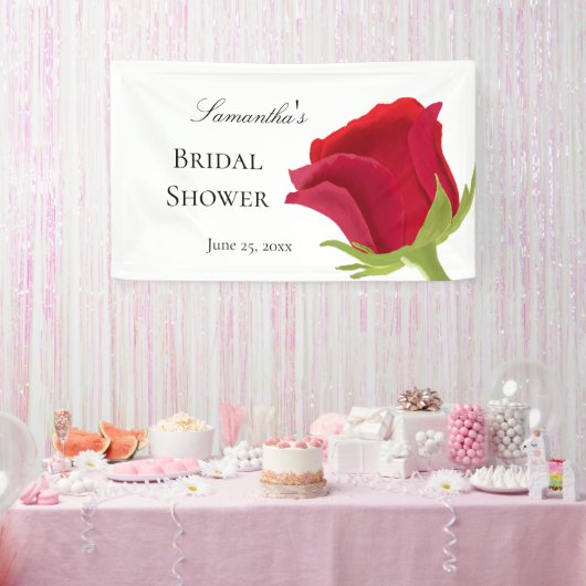 Elegantes Rote Rose Brautparty Banner (Party)