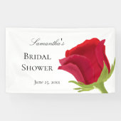 Elegantes Rote Rose Brautparty Banner (Horizontal)