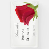 Elegantes Rote Rose Brautparty Banner (Vertikal)