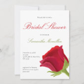 Elegantes Rote Rose Brautparty Einladung (Vorderseite)