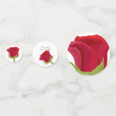 Elegantes Rote Rose Brautparty Konfetti (Vorderseiten)
