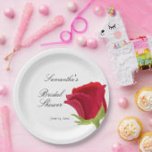 Elegantes Rote Rose Brautparty Pappteller (Party)