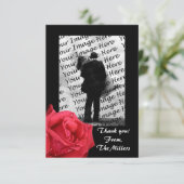 Elegantes Rote Rose Foto Dankeschön Hinweise Einladung (Stehend Vorderseite)