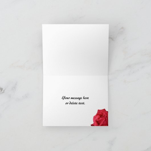 Elegantes Rote Rose Foto Vielen Dank Karten (Innenseite)