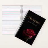 Elegantes Rote Rose-Notebook, Romantisches Blumenb Notizblock (Innen)