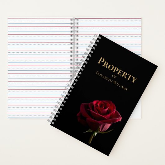 Elegantes Rote Rose-Notebook, Romantisches Blumenb Notizblock (Innen)